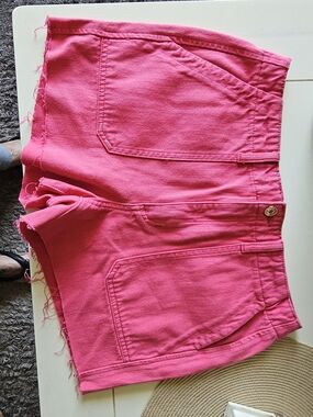 Sneak Peek Women’s Hot Pink Denim Shorts - Casual Pocket Detail